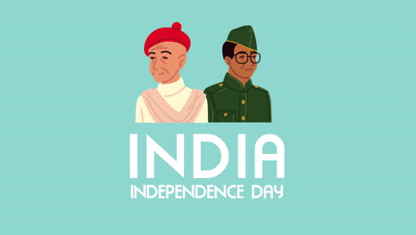 india independence day lettering with officers