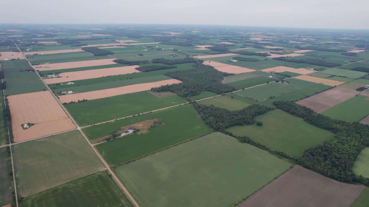 Circle Pan Over Farmland Western Ontario