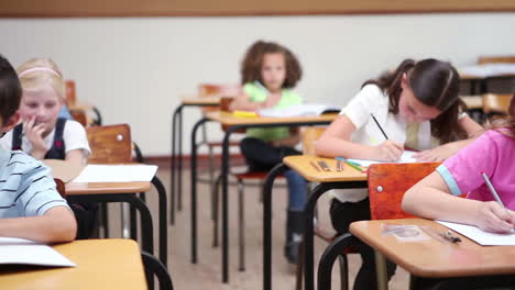 pupils working in a classroom