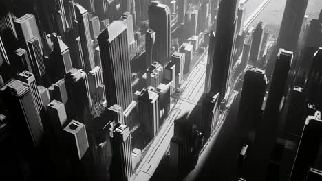 aerial view of a futuristic cityscape
