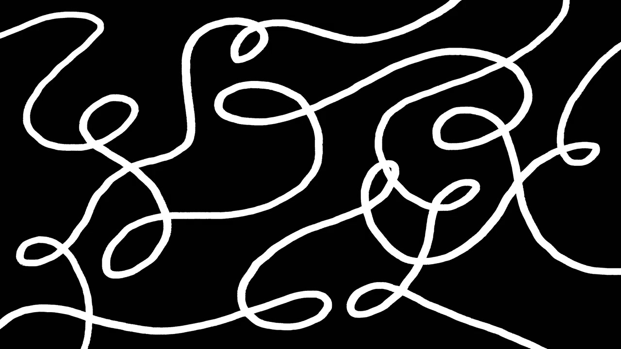 Abstract White Lines Moving and Looping on Black Background