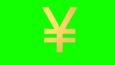 yen rotating loop gold green screen japanese currency