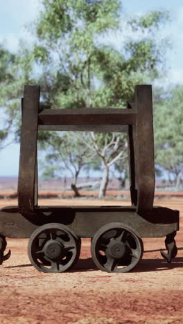 carro de minería oxidado en el interior de australia