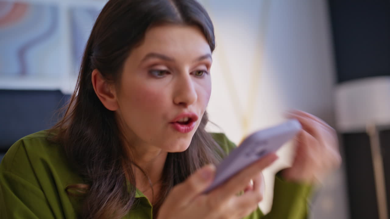 Woman with surprised facial expression