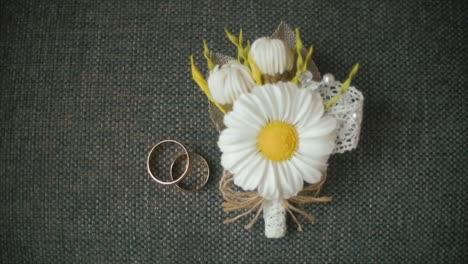 wedding boutonniere with rings