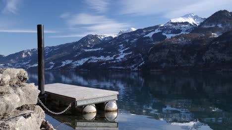 raft in a beautiful mountain scenery in switzerland