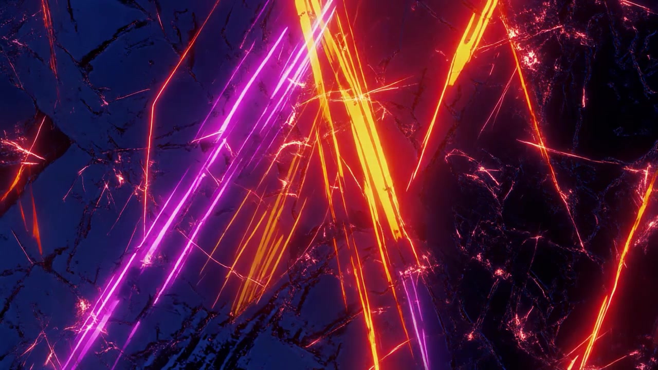Abstract Motion Background with Glowing Neon Light Streaks on Dark Textured Surface
