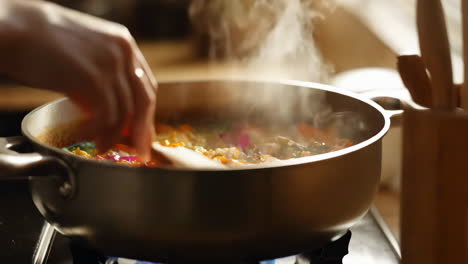 cooking a colorful stew
