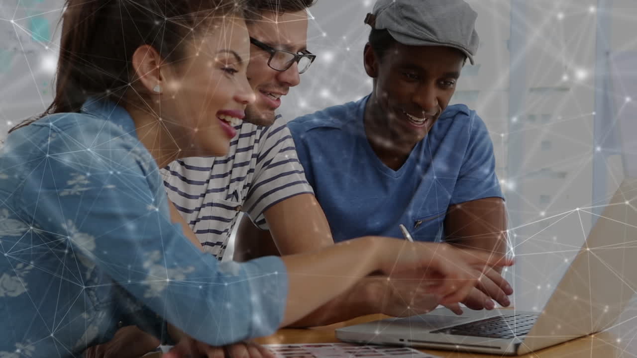 animación de la red de conexiones entre diversos empresarios