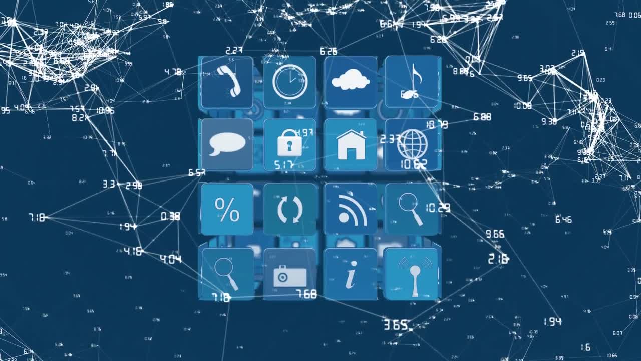 연결된 라인을 가진 인터넷 아이콘