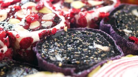 close-up view of colorful turkish delight