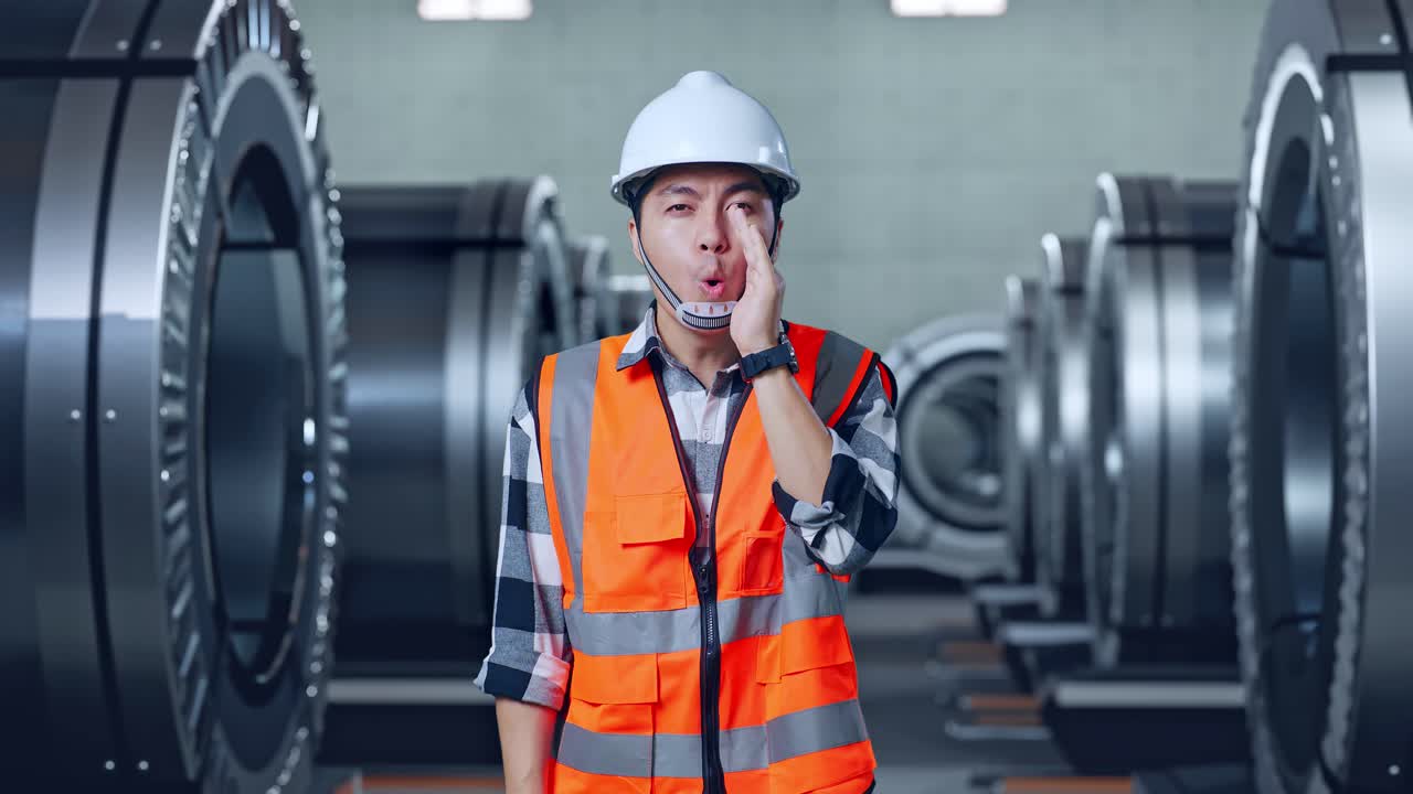 Industrial Worker Communicating