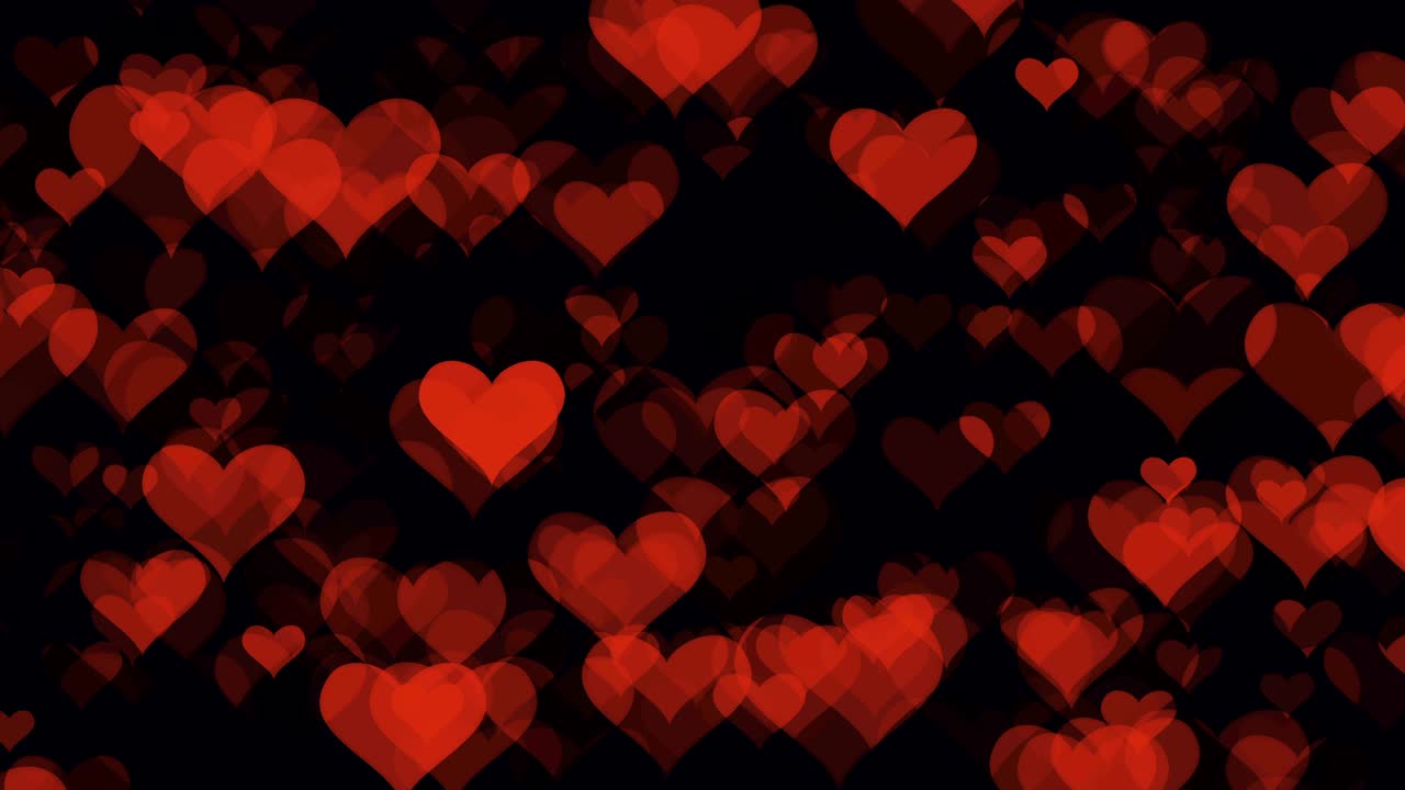 4k fondo abstracto con corazones rojos voladores. el ciclo de fondo de movimiento del día de san valentín.