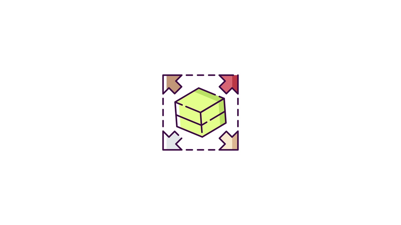 Animated Minimize Icon with Cube Expanding and Contracting