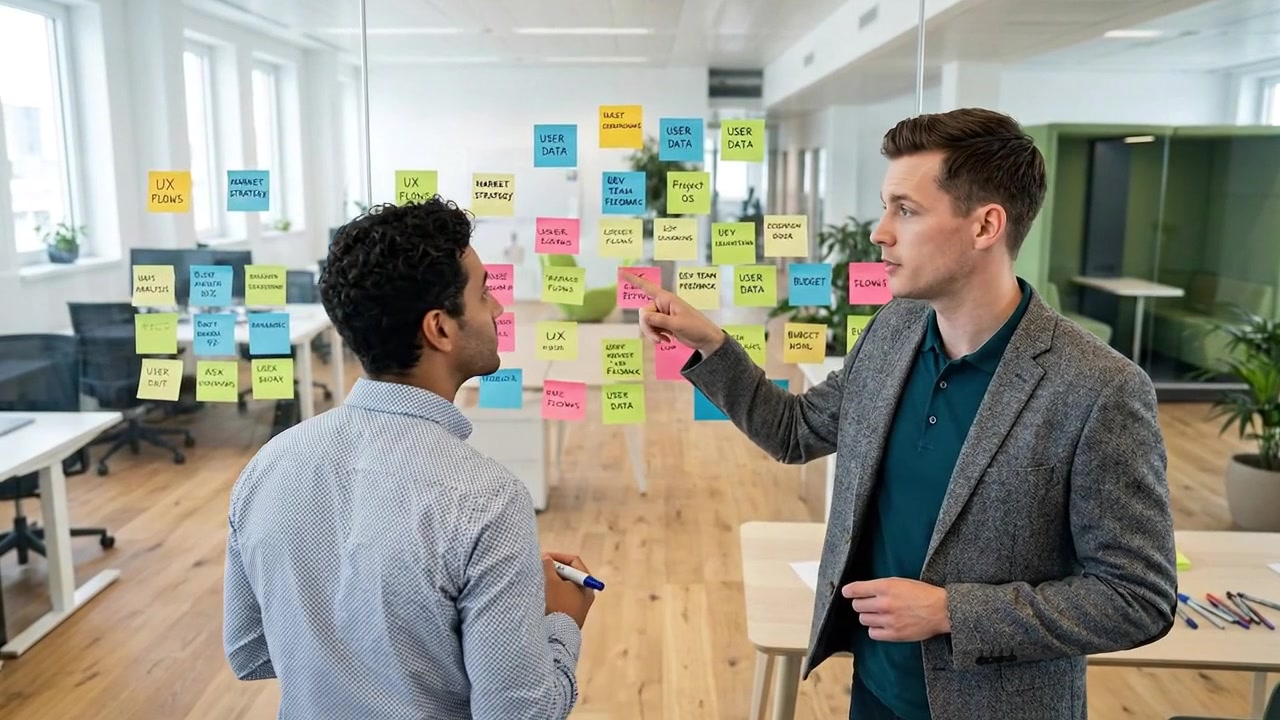Creative Team Collaborating Around Modern Office Workspace