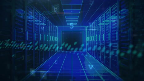 Animation of data processing by computer servers