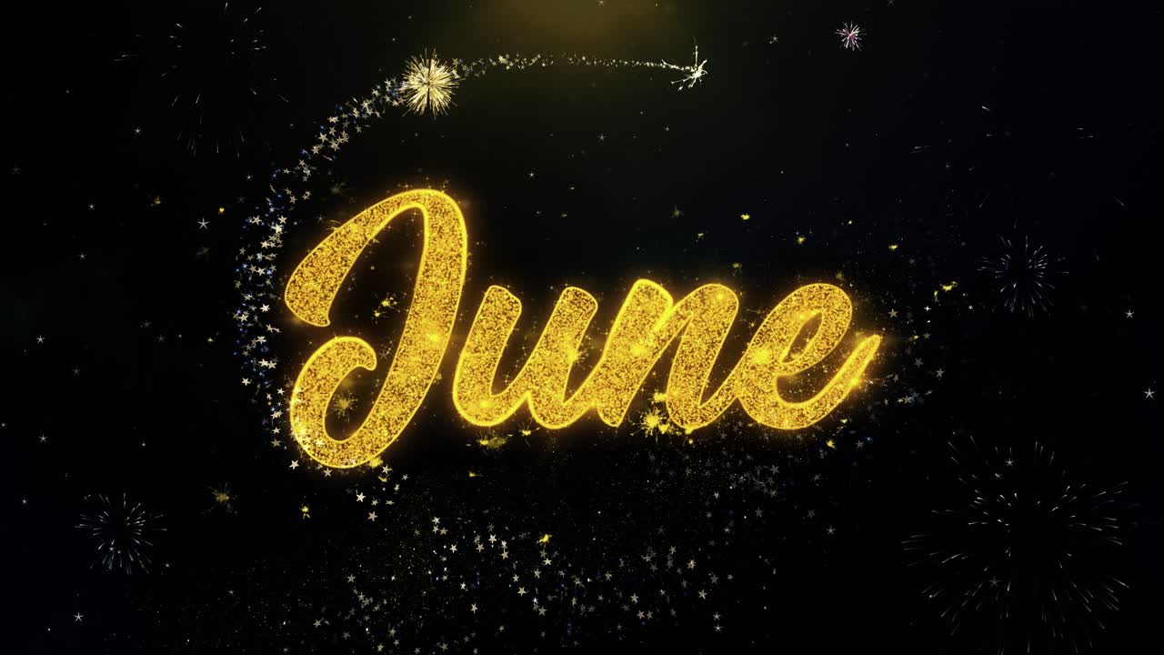 June Celebration with Fireworks and Glitter