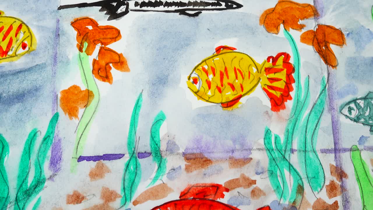 Desenho de um aquário