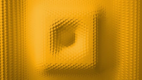 yellow minimalism. a mosaic surface with moving hexagons. in the form of a square, direction arrows. abstract geometric background. cells. wave. the 4k loop. animation for a business presentation