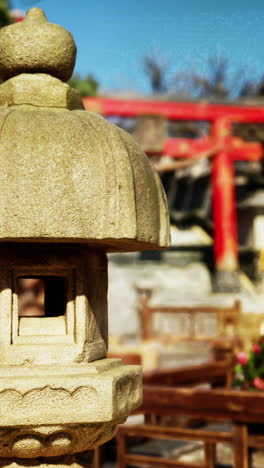 stone lantern in a japanese garden