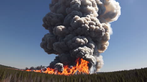 forest fire in the woods