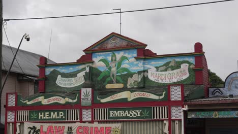 front of cannabis hemp shop nimbin australia legalised weed herb dispensary