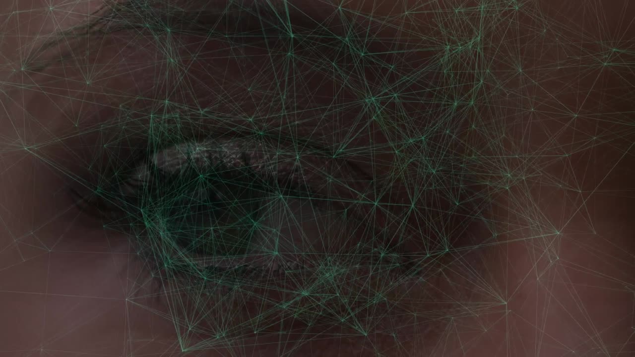 animación de la red de conexiones sobre el ojo