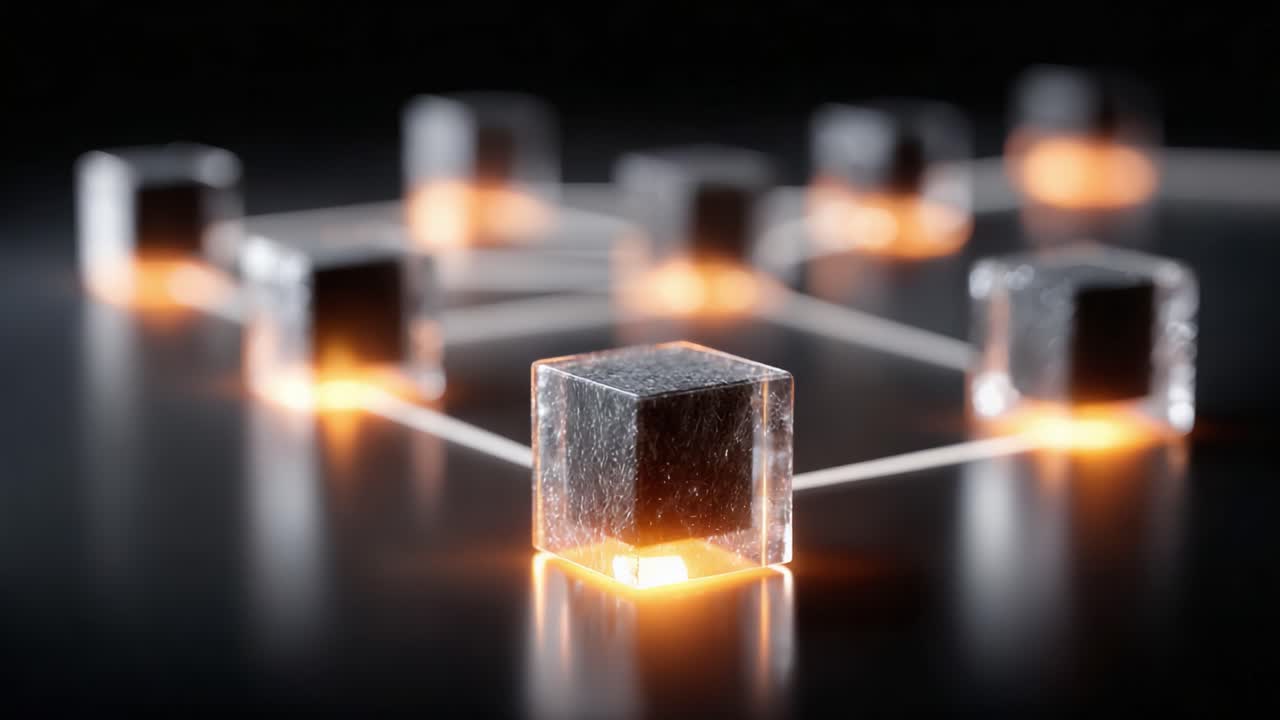 Exploring the Transition of Illuminated Blocks in a Network, Showcasing Dynamic Changes in Light and Structure Over Time
