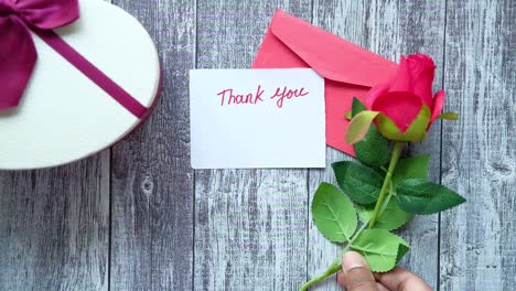 thank you gift with red roses