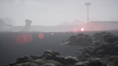 Post-apocalyptic-bunker-entrance-in-a-deserted-sand-place