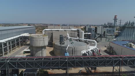 aerial footage of a large scale waste water recycling and treatment facility