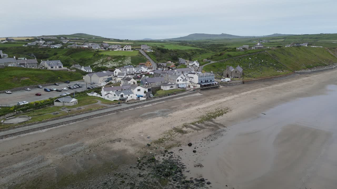Aberdaron, kleine Stadt in Wales – Luftaufnahmen
