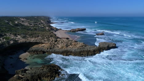 aerial drone shots flying over a beach, extremely sunny and positive