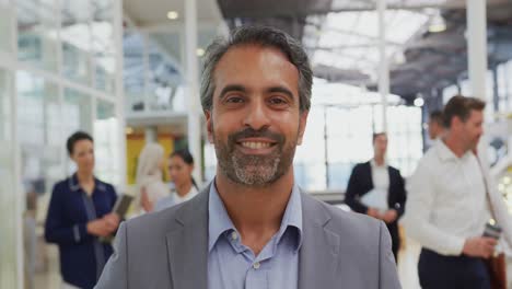 businessman arriving at a conference