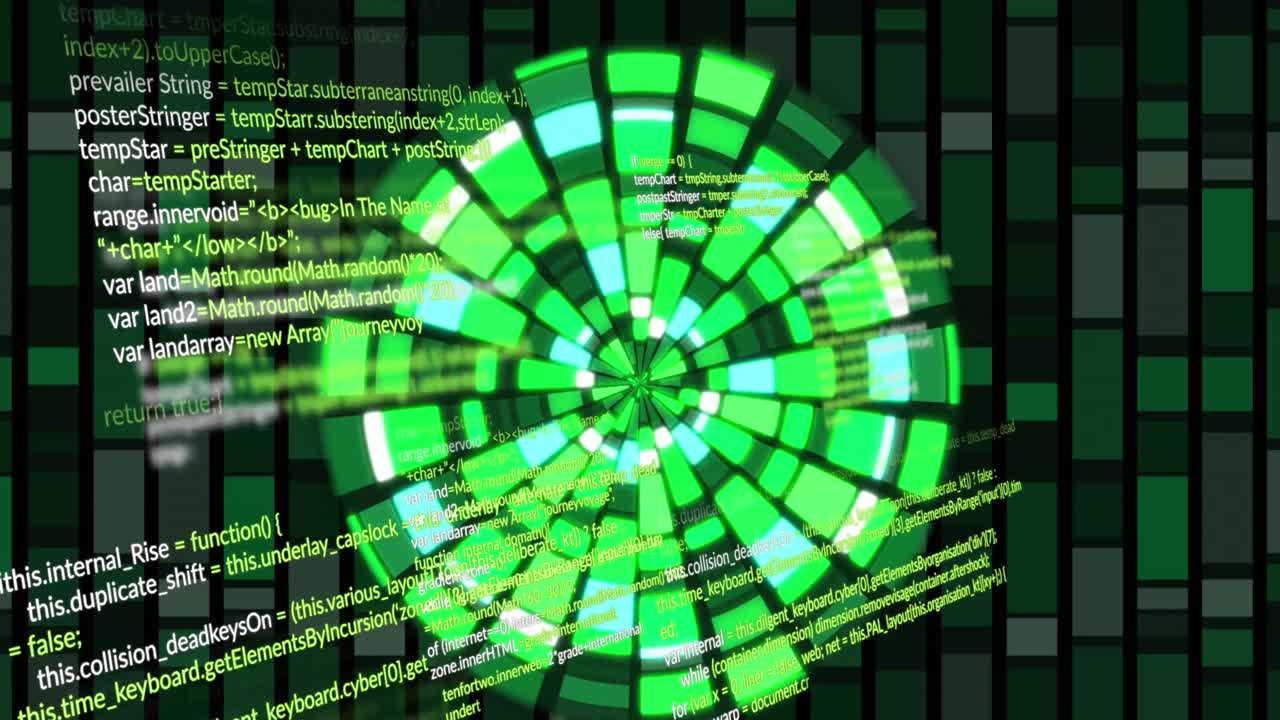 디지털 화면 위에서 회전하는 불빛으로 만들어진 지구의 애니메이션