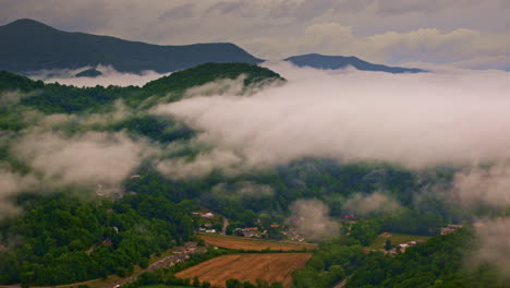 atmospheric mountaintops from a cinematic drone flight.