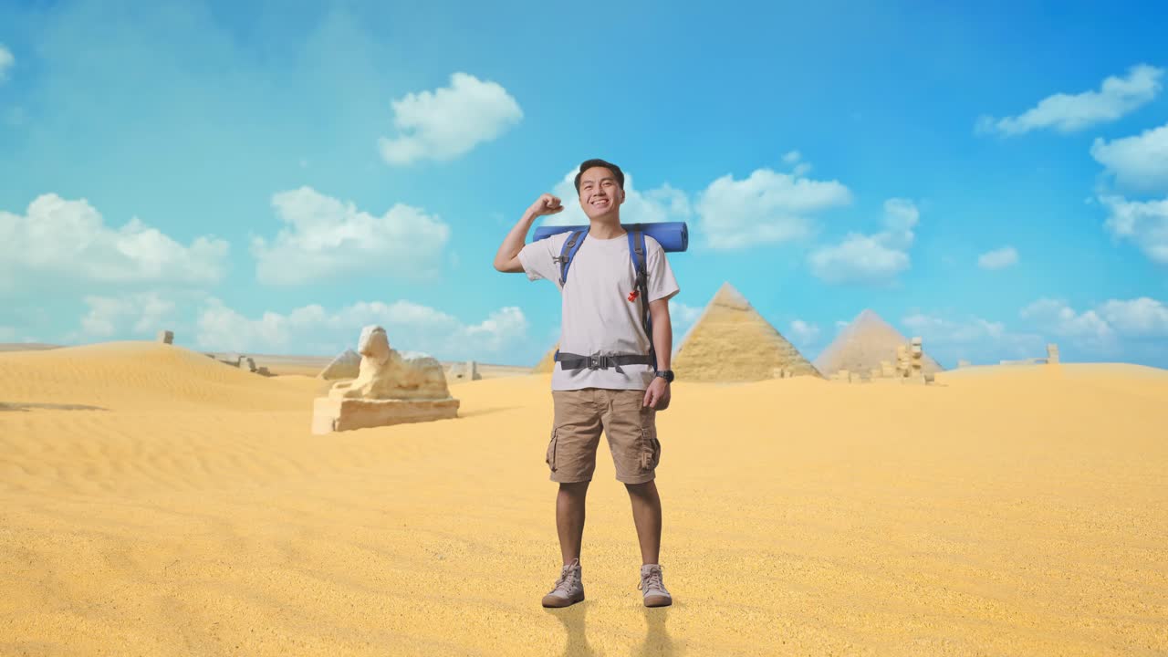 Excited Tourist in Egypt