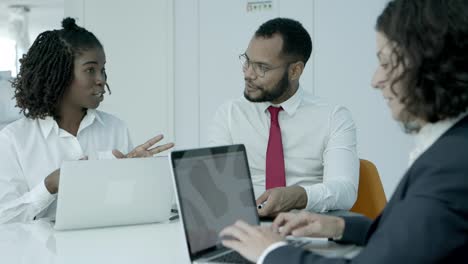 smiling business people in office