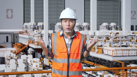 trabajador de almacén confundido