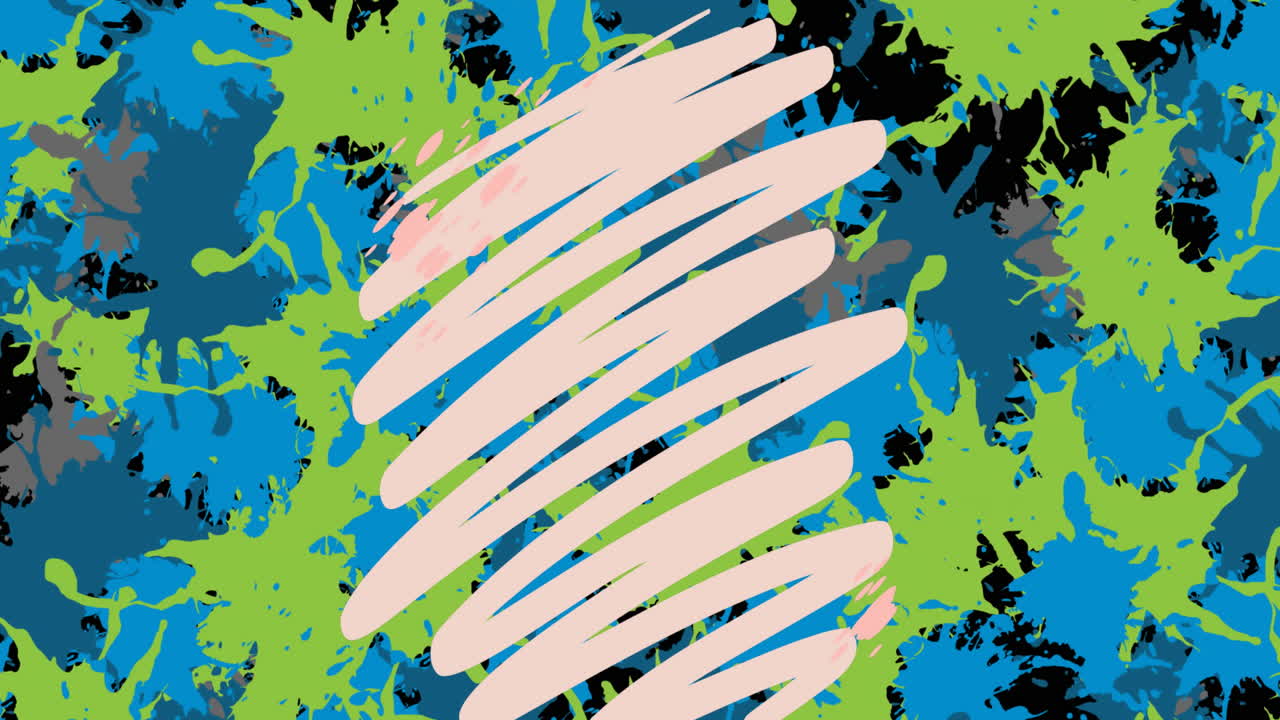 다채로운 반점 위의 트레일의 애니메이션