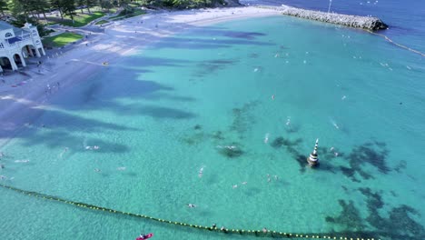 an aerial shot of cottesloe beach, perth western australia