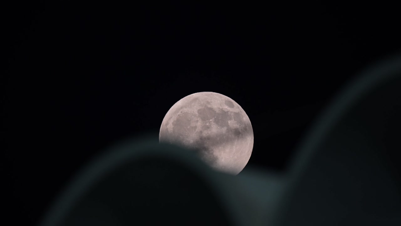 Close-up view of the Supermoon shining over the night sky in the GCC.