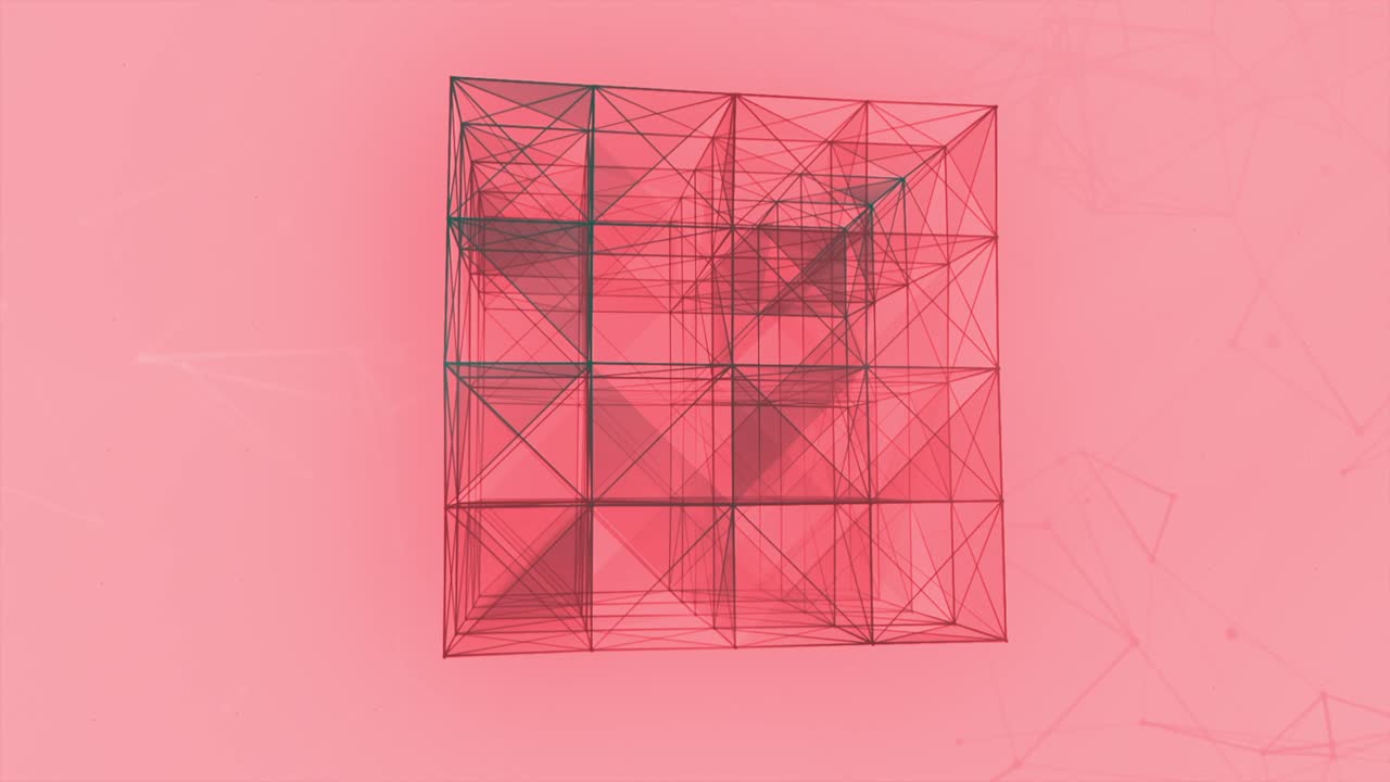 cubo de marco de alambre geométrico abstracto
