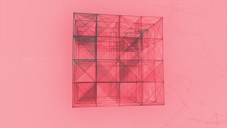 abstract geometric wireframe cube