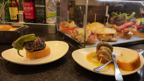 basque specialty tapa "blood sausage" in spain