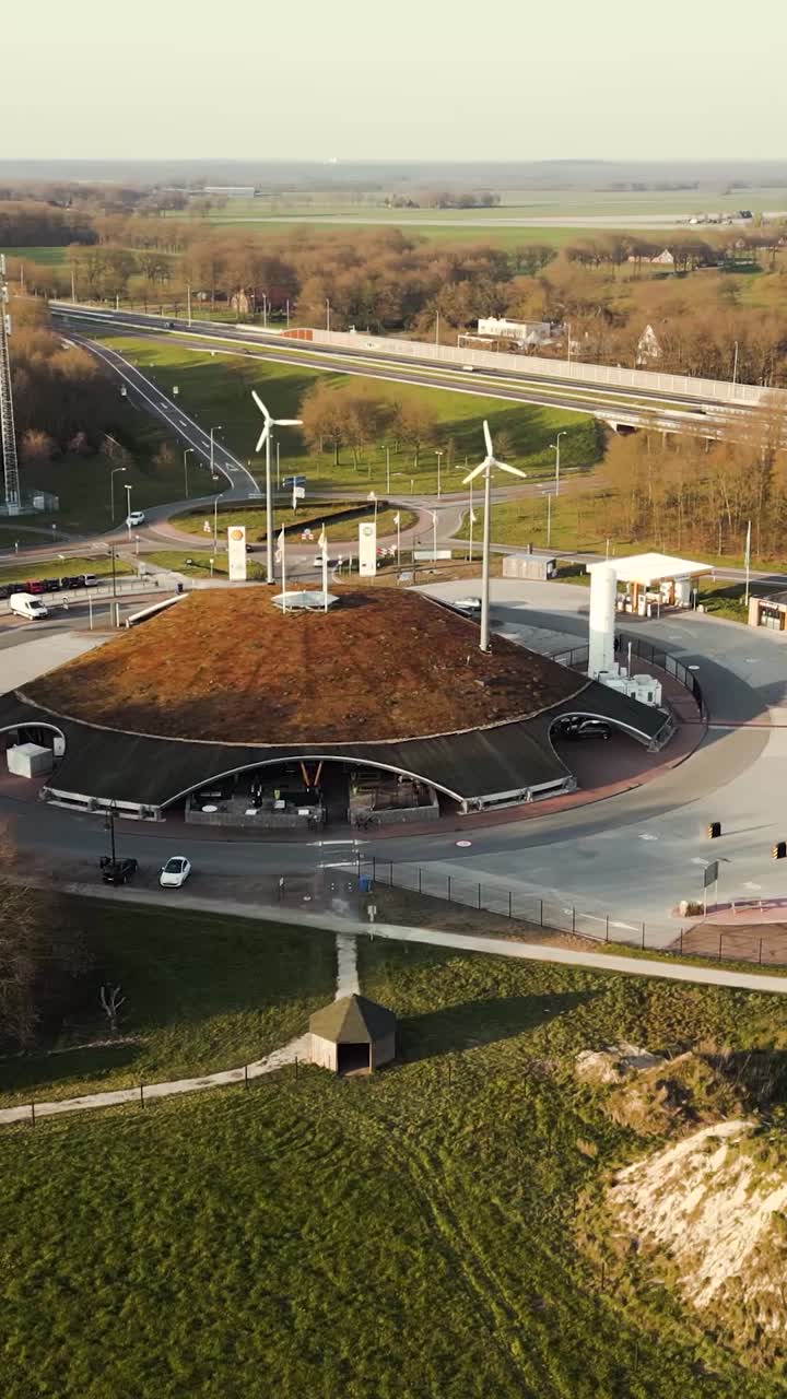 estación de servicio de carretera sostenible