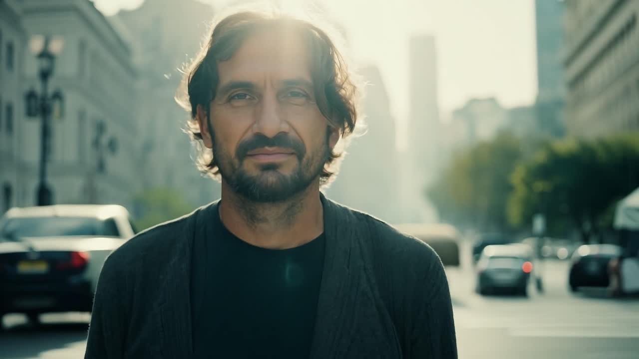 hombre en una calle de la ciudad