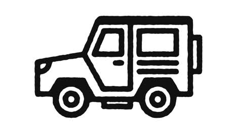 off road rally icon animation footage & alpha channel