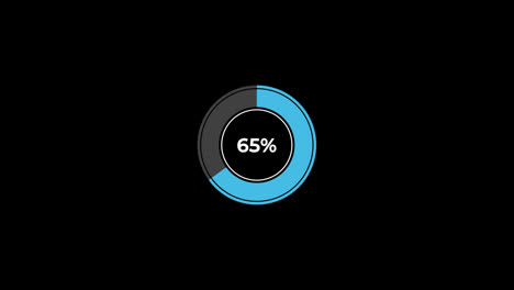 Pie-Chart-0-to-65%-Percentage-Infographics-Loading-Circle-Ring-or-Transfer,-Download-Animation-with-alpha-channel.