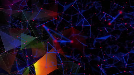 animation of colourful networks of connections on black background